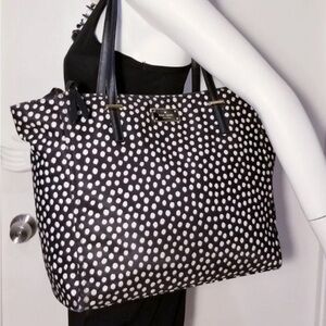 Kate Spade Black and White Polka Dot Tote